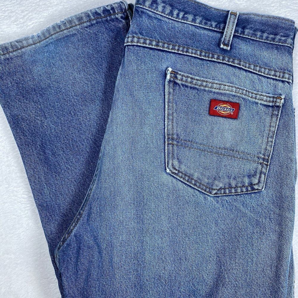 Dickies Distressed Blue Denim Jeans 40x30 Regular Fit Straight Fit Workwear